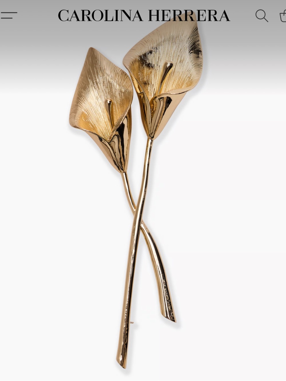 Carolina Herrera Gold-Tone Double Calla Lily Brooch